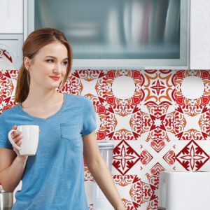 Adesivo de Azulejo Vermelho Santana Ladrilho Português