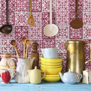 Adesivo de Azulejo Vermelho Santa Maria Ladrilho Hidráulico