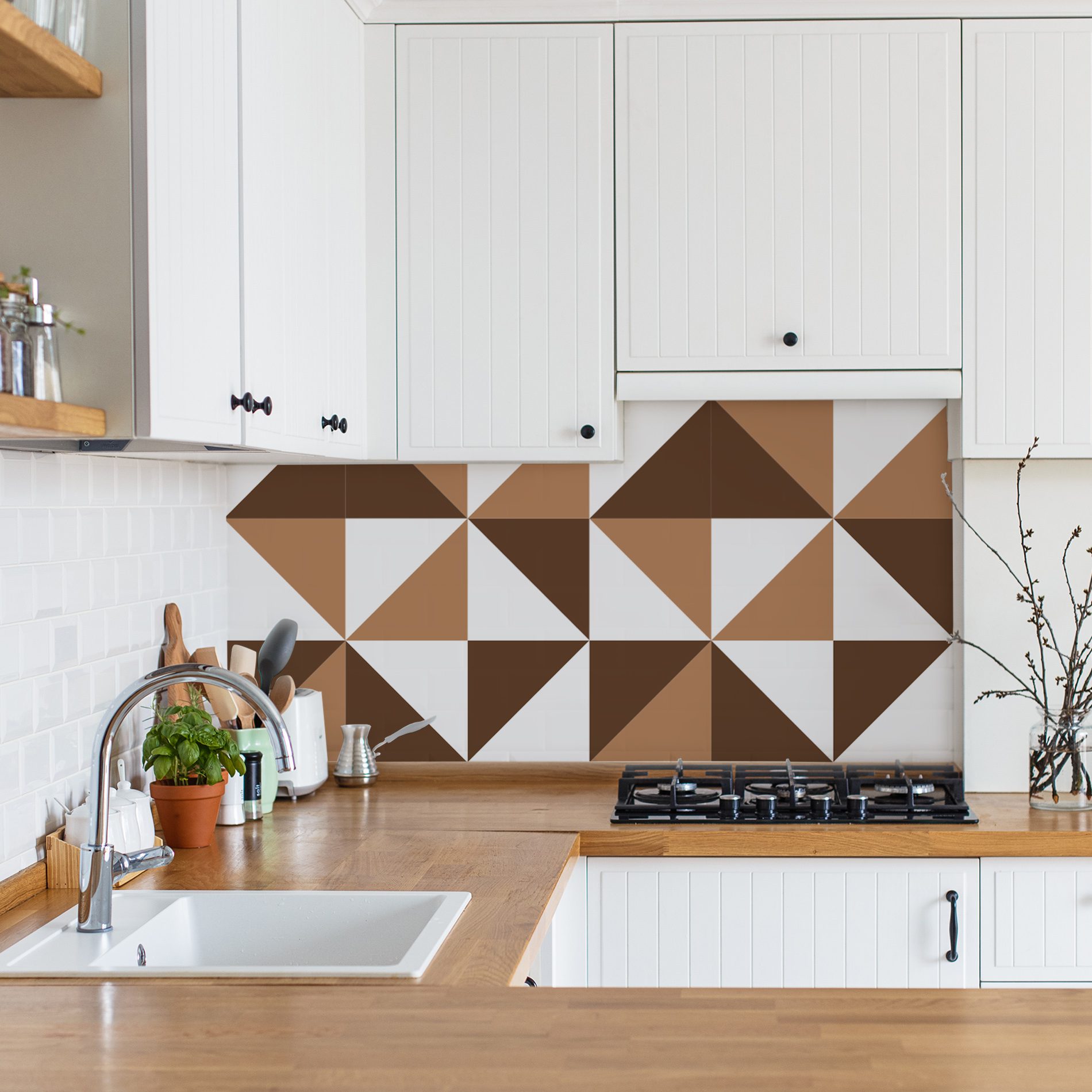 Adesivo de Azulejo para Cozinha Marrom Brooklyn Ladrilho