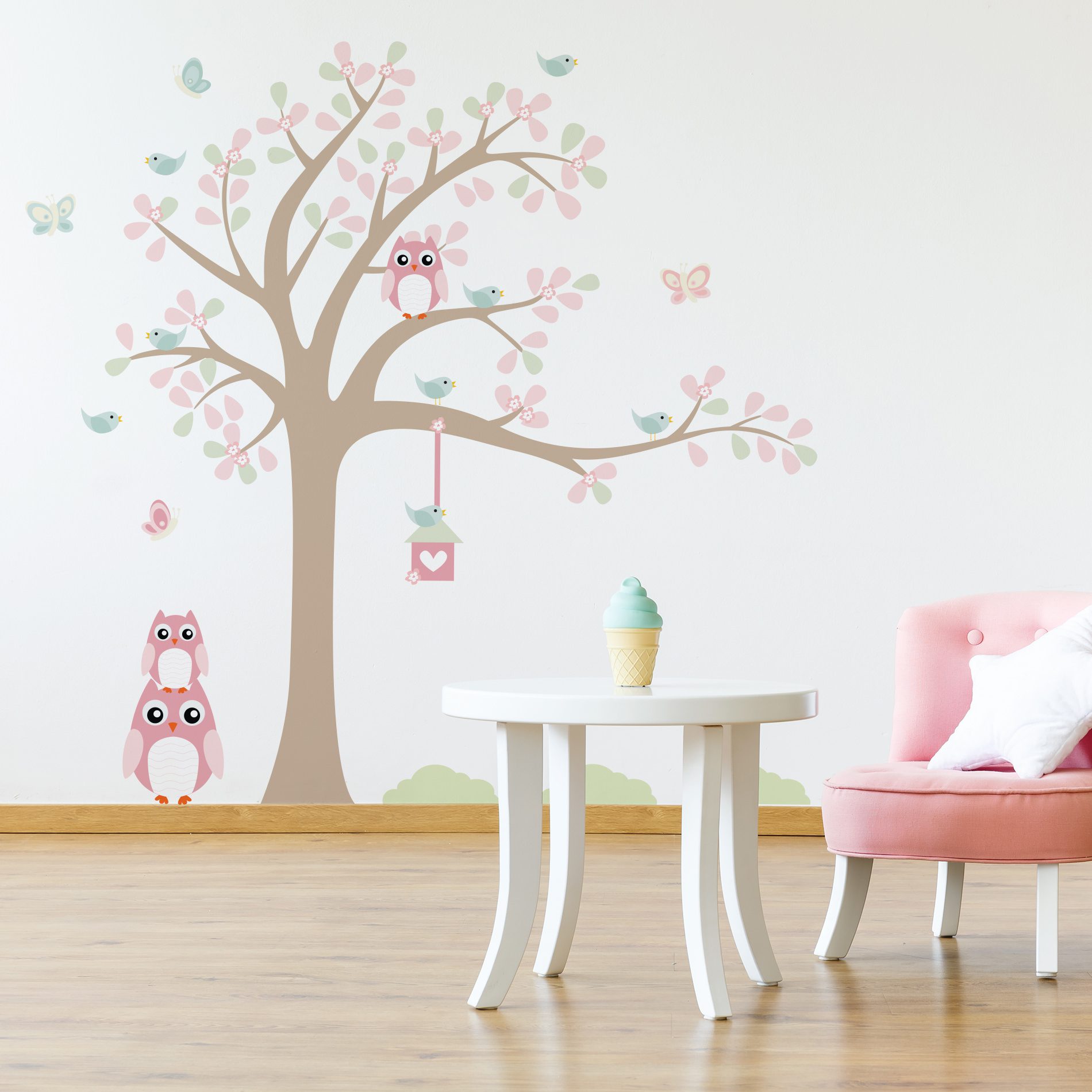 Adesivo de Parede Árvore Coruja Baby Galho Direita
