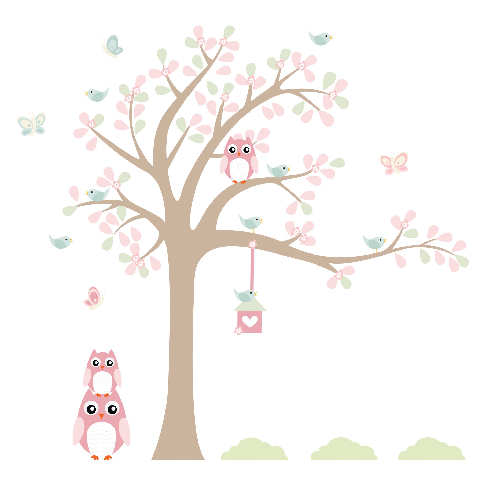 Adesivo de Parede Árvore Coruja Baby Galho Direita