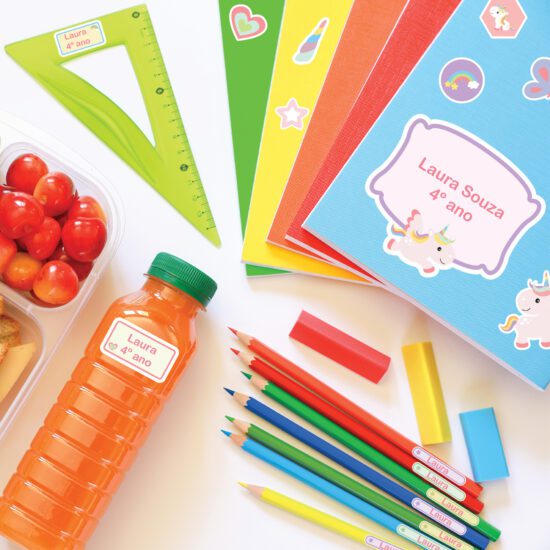 Etiquetas Escolares Unicórnio Rosa Personalizadas Kit Jumbo Etiquetas Escolares Unicórnio Rosa Personalizadas Kit Jumbo