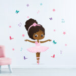 Adesivo de Parede Bailarina Negra para Quarto de Menina