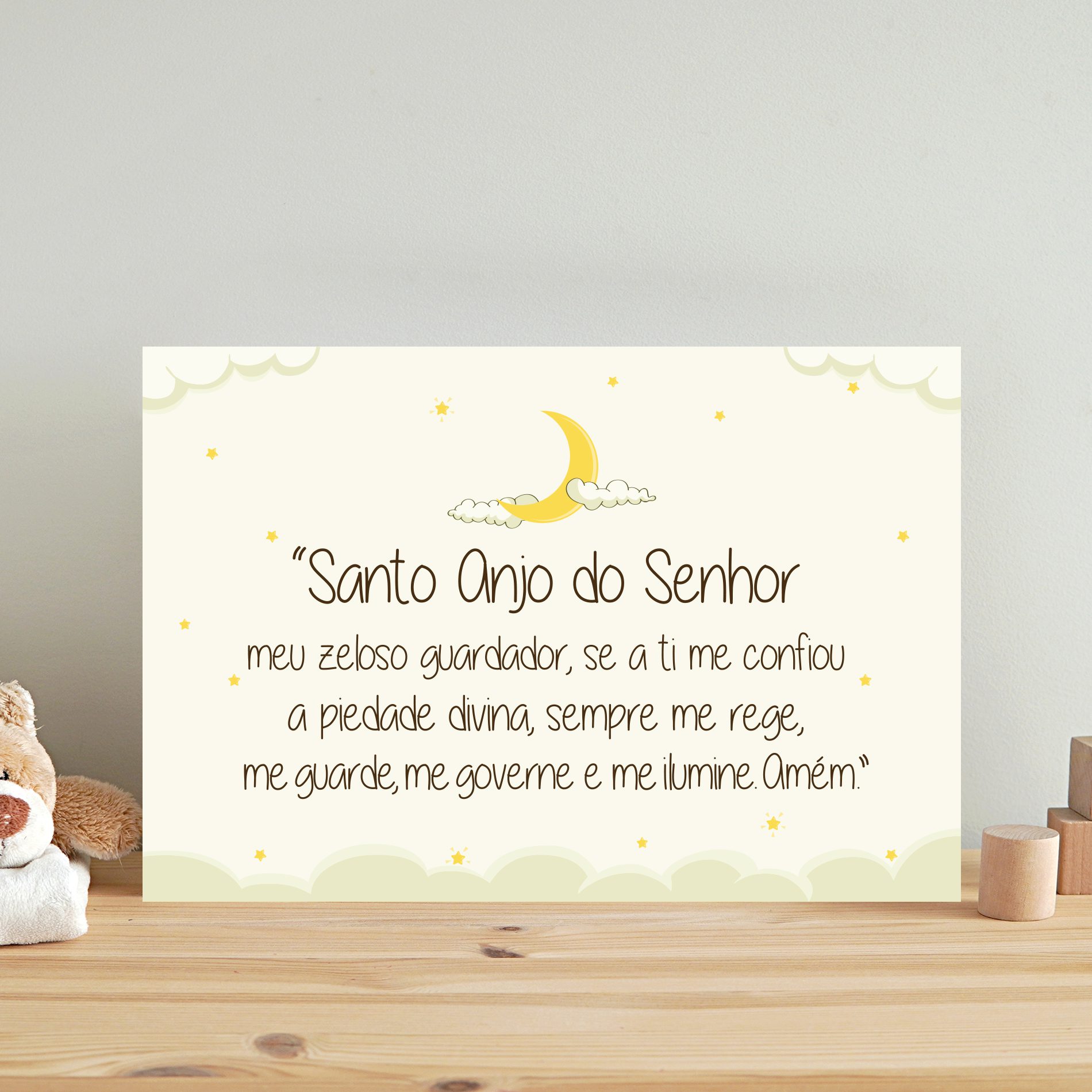 Placa Decorativa Oração Santo Anjo