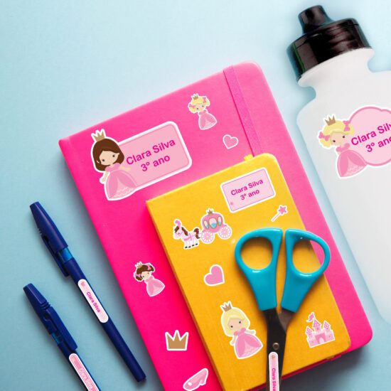 Etiquetas Escolares Princesa Personalizadas Kit Jumbo