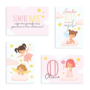Placas Decorativas Nome Anjo da Guarda Menina