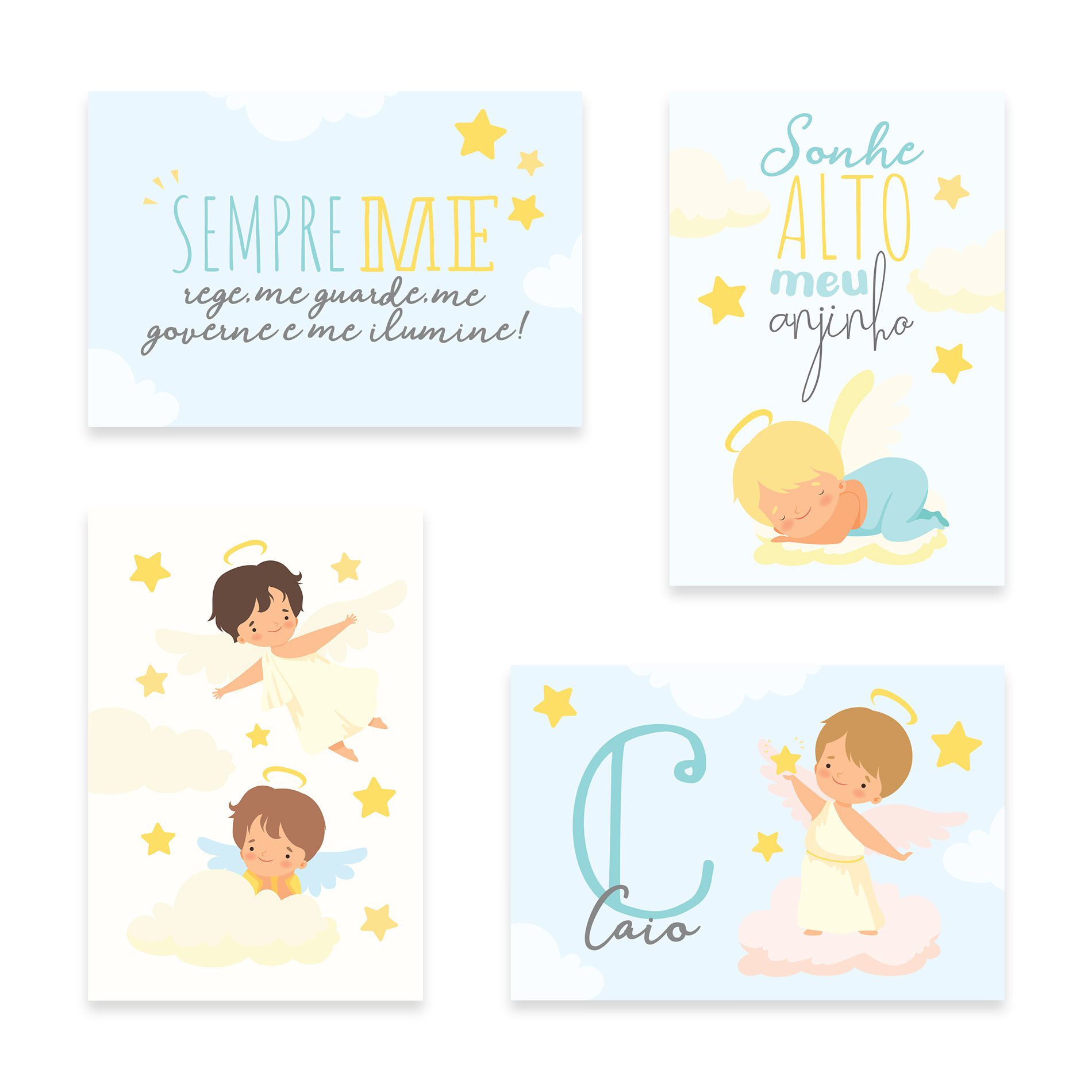 Placas Decorativas Nome Anjo da Guarda Menino