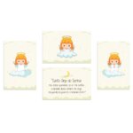Placas Decorativas Anjos da Guarda Amarelo Kit 4un 20x30cm