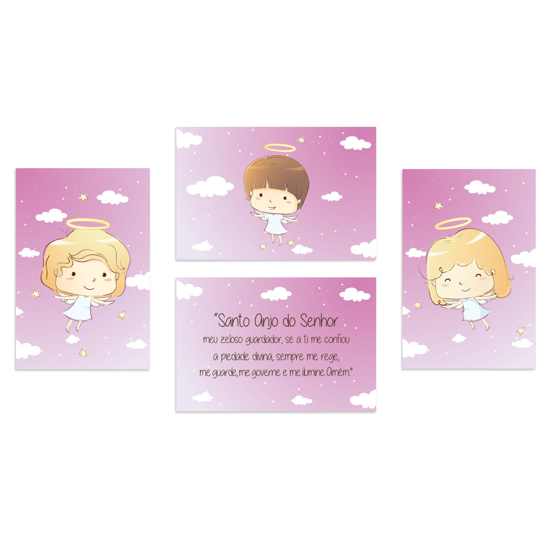 Placas Decorativas Anjos da Guarda Rosa