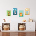 Placas Decorativas Safari Infantil MDF 20x30cm Kit 4un