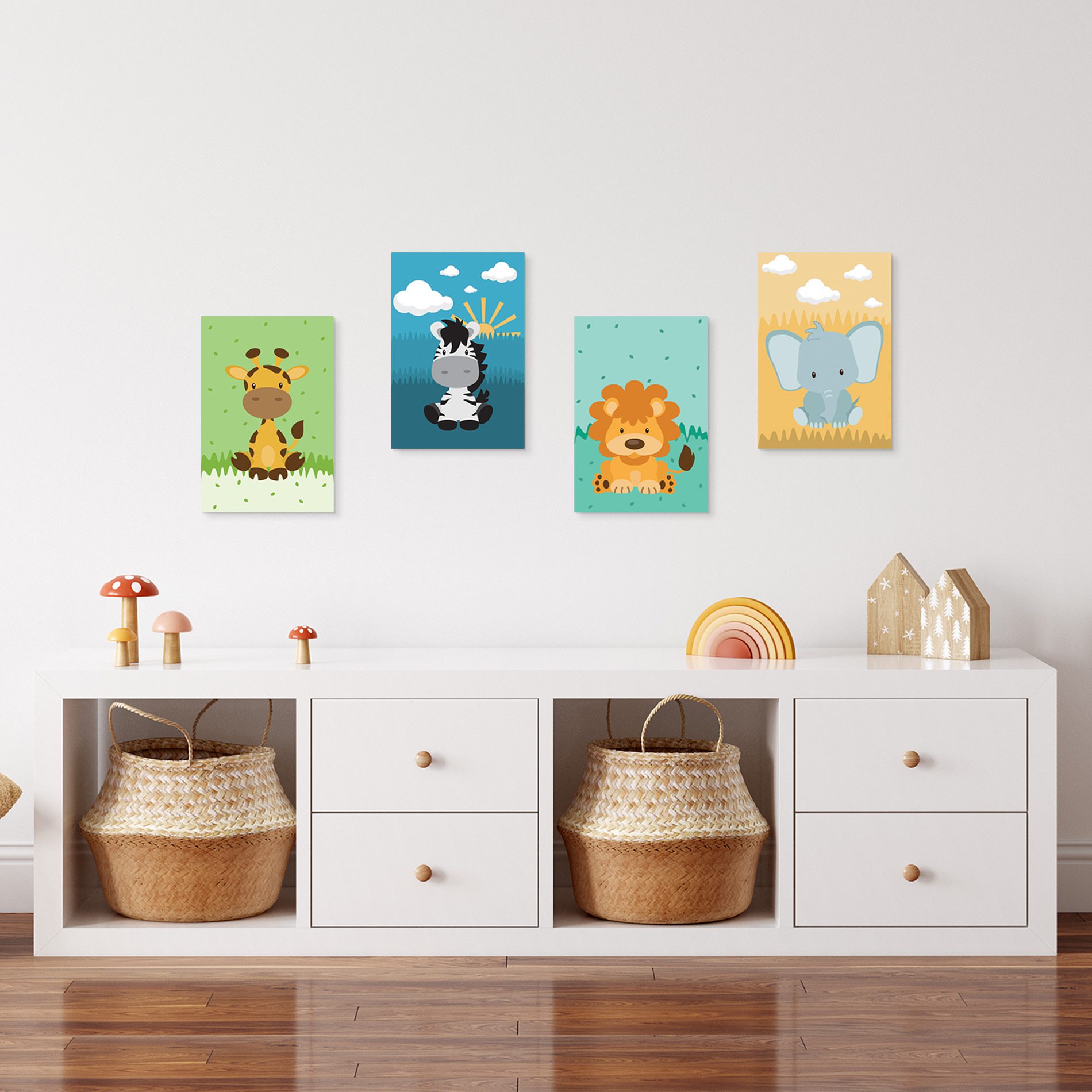 Placas Decorativas Safari Infantil MDF