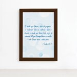 Quadro Frase Bíblica 1 Corintios 13:2 Moldura Marrom 33x43cm