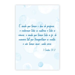 Placa Decorativa Frase Bíblica 1 Corintios 13:2 20x30cm,Placa Decorativa Frase Bíblica 1 Corintios 13:2 20x30cm
