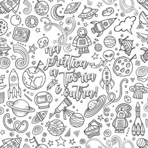Adesivo de Parede com Desenho Para Colorir Mix