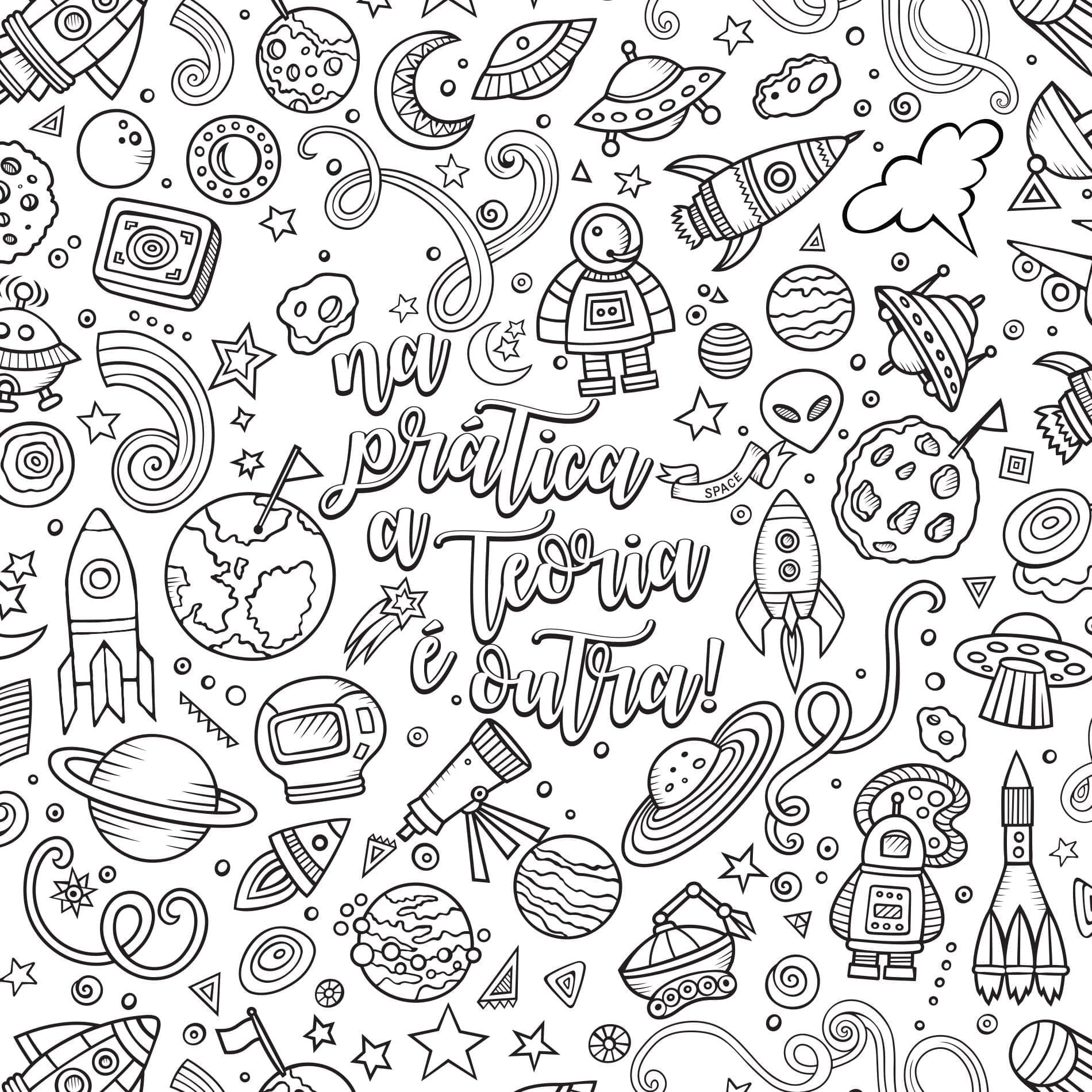 Adesivo de Parede com Desenho Para Colorir Mix