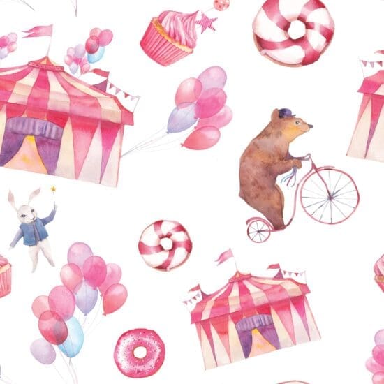Papel de Parede Circo Infantil Adesivo 2,70×0,57m