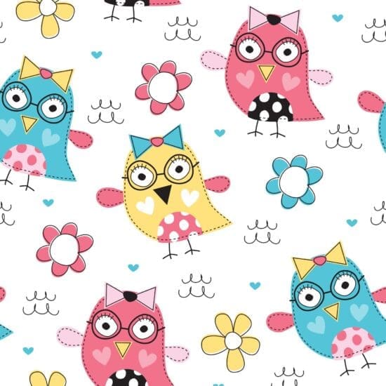 Papel de Parede Corujinhas Infantil – Adesivo 2,70×0,57m