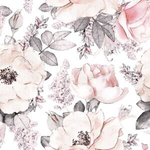 Papel de Parede Adesivo Floral Rosa Pastel