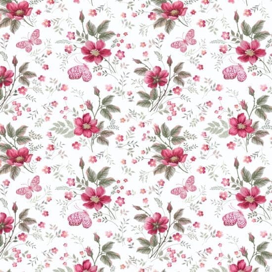 Papel de Parede Adesivo Flores e Borboletas 2,70×0,57m