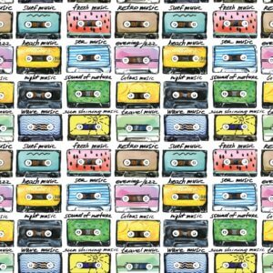 Papel de Parede Vintage Fitas K7 2,70x0,57m