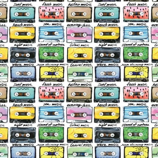 Papel de Parede Vintage Fitas K7 2,70×0,57m