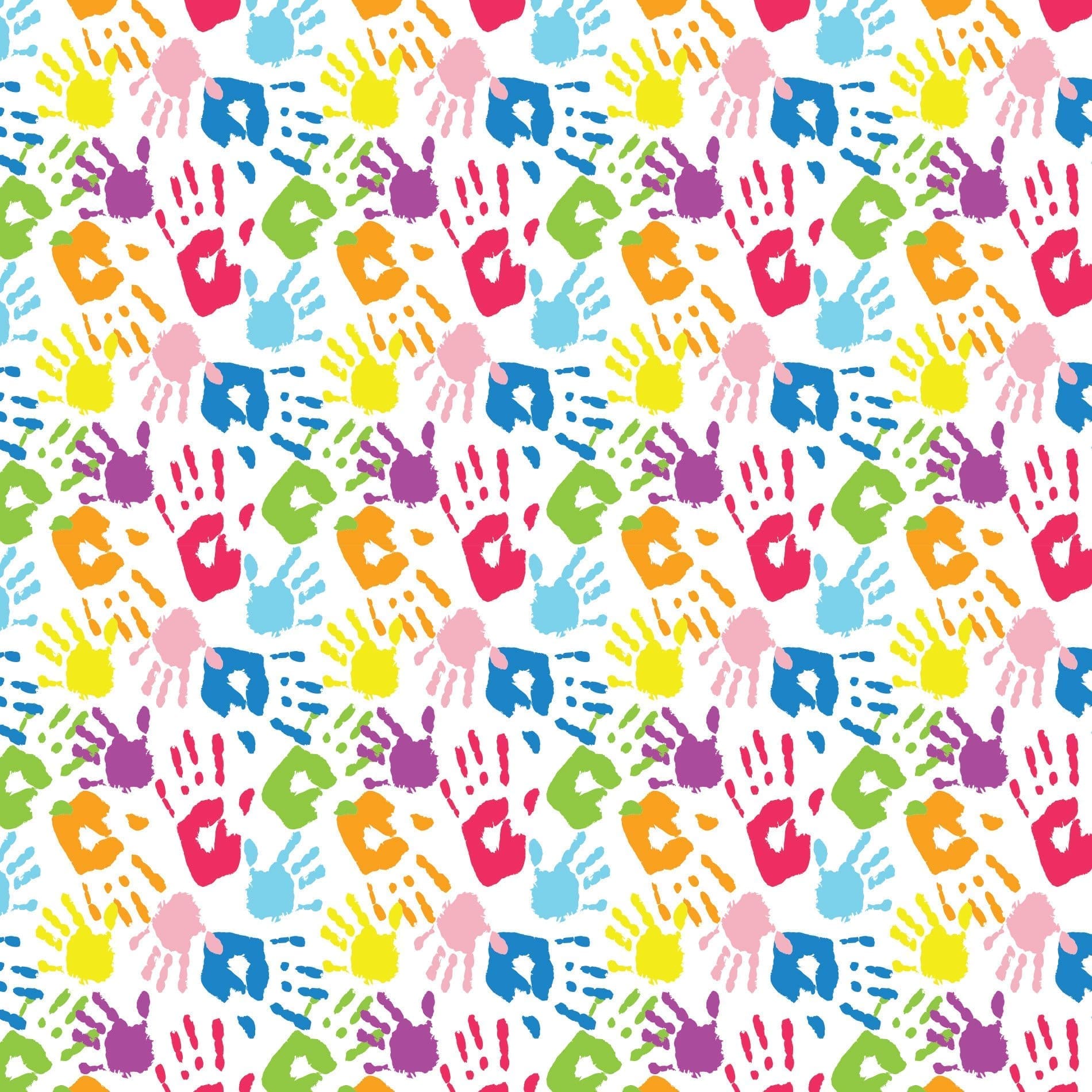 Papel de Parede Infantil Mãos Coloridas