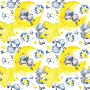 Papel de Parede Adesivo Infantil Ovelhas na Lua