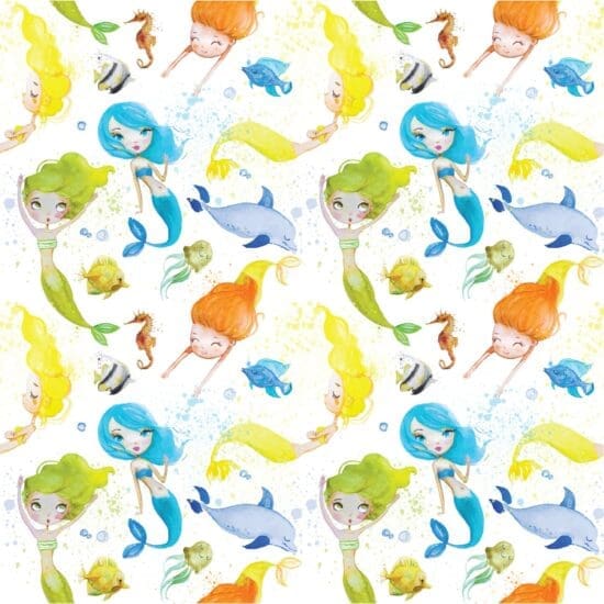 Papel de Parede Infantil Adesivo Sereias 2,70×0,57m