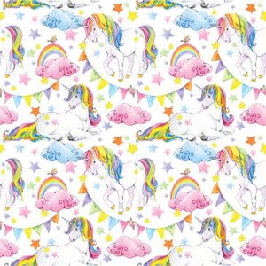 Papel de Parede Unicórnio Arco Iris Adesivo - Infantil