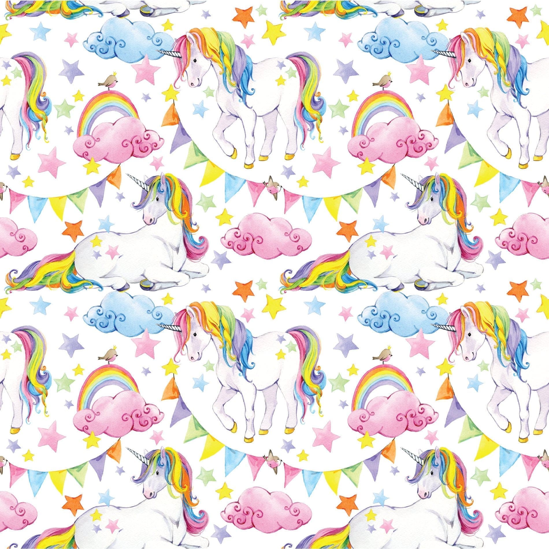 Papel de Parede Unicórnio Arco Iris Adesivo - Infantil