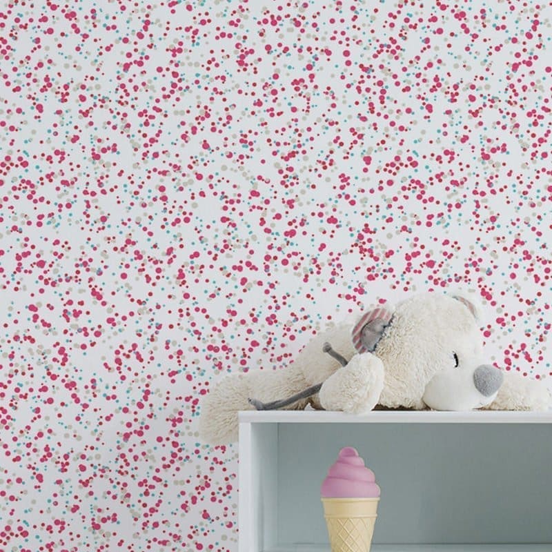 Papel de Parede Adesivo Bolinhas em Rosa
