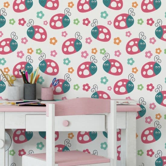 Papel de Parede de Menina Joaninha – Adesivo 2,70×0,57m