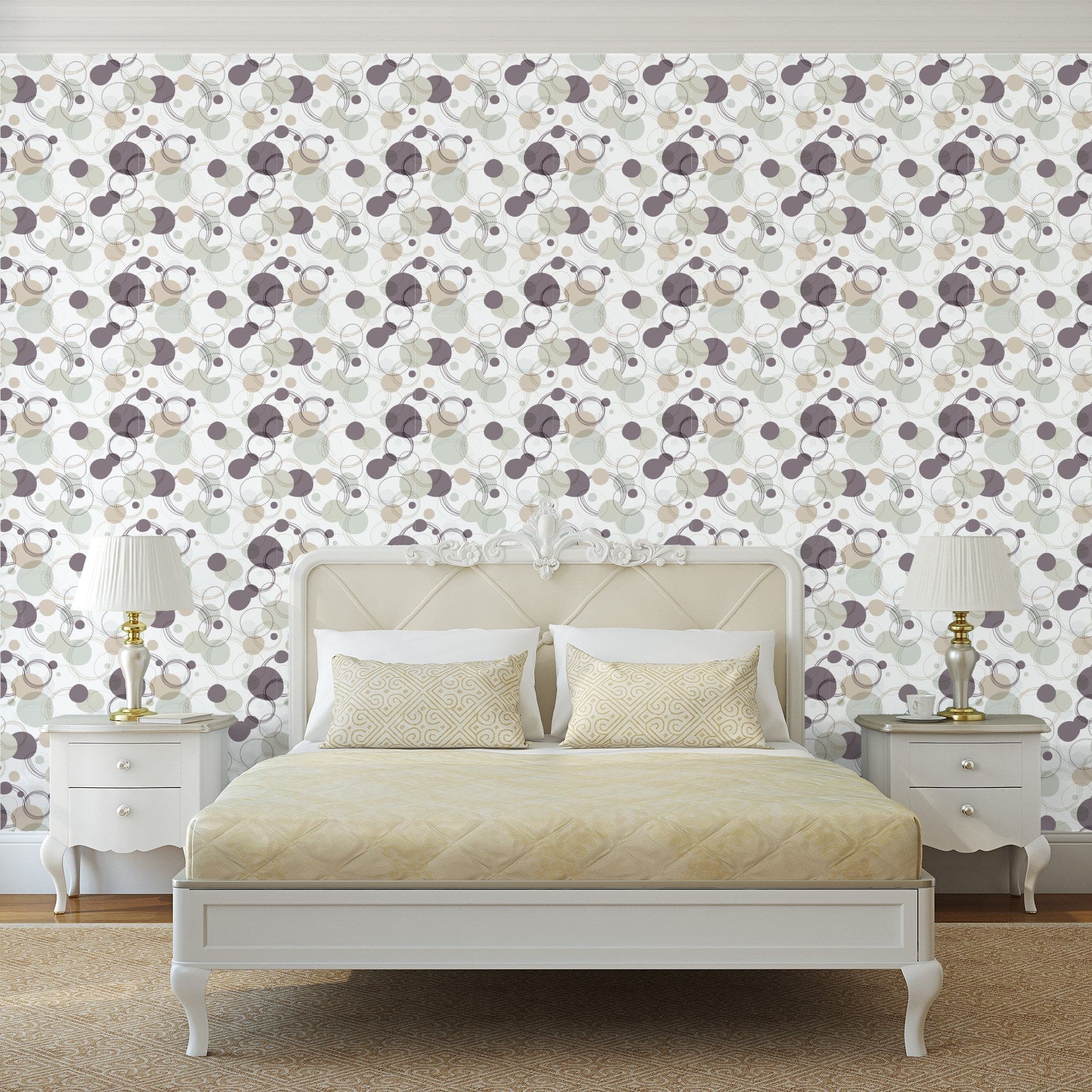 Papel de Parede Bolinhas Circulos Fendi