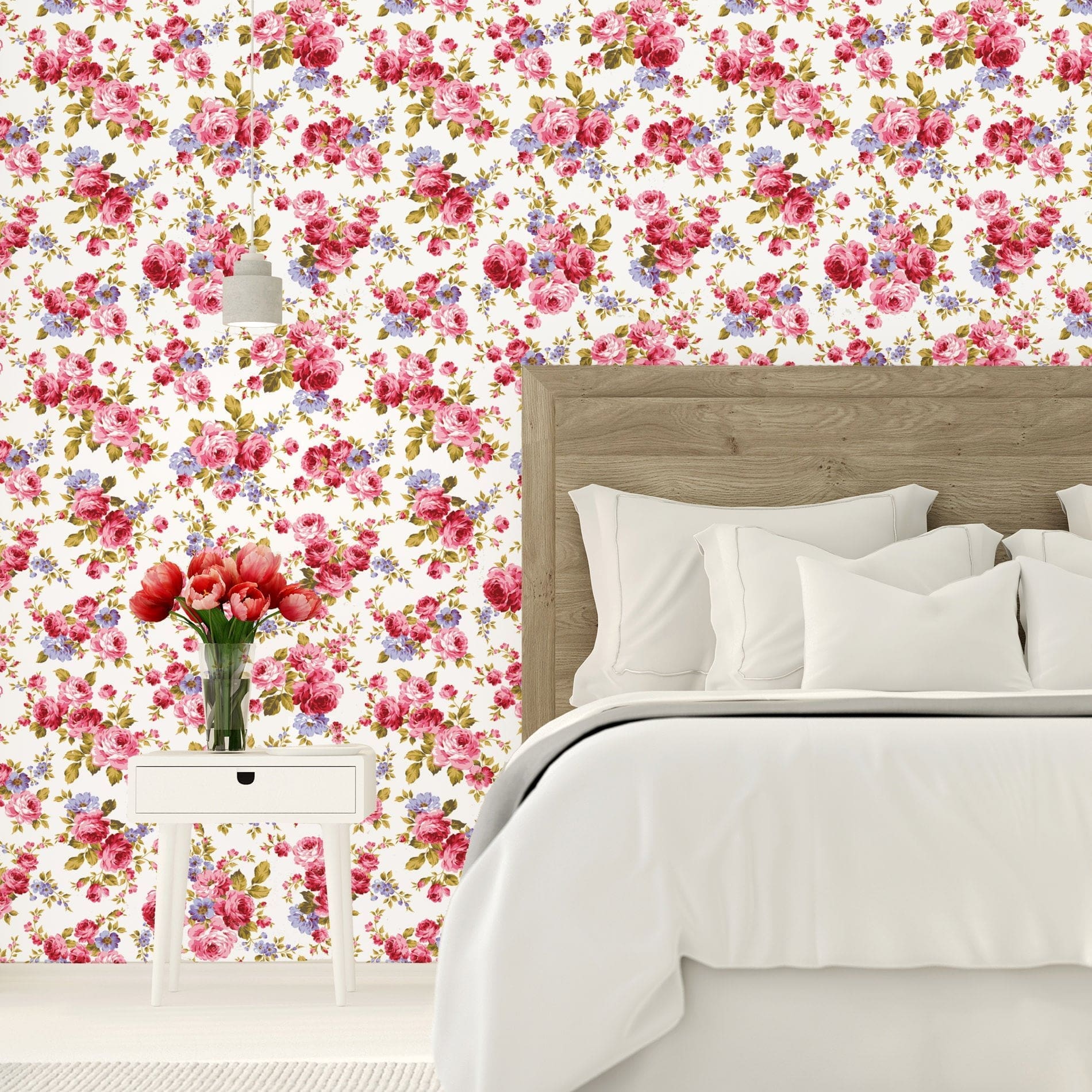 Papel de Parede Adesivo Rosas Coloridas