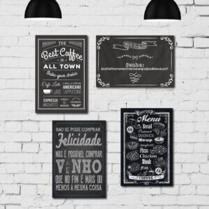Kit Placa Decorativa MDF Giz Retrô