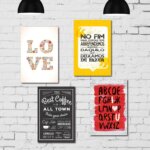 Placa Decorativa MDF Frases Sala Cozinha Kit 4un 20x30cm