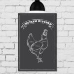 Placa Decorativa MDF Churrasco Cortes de Galinha 30x40