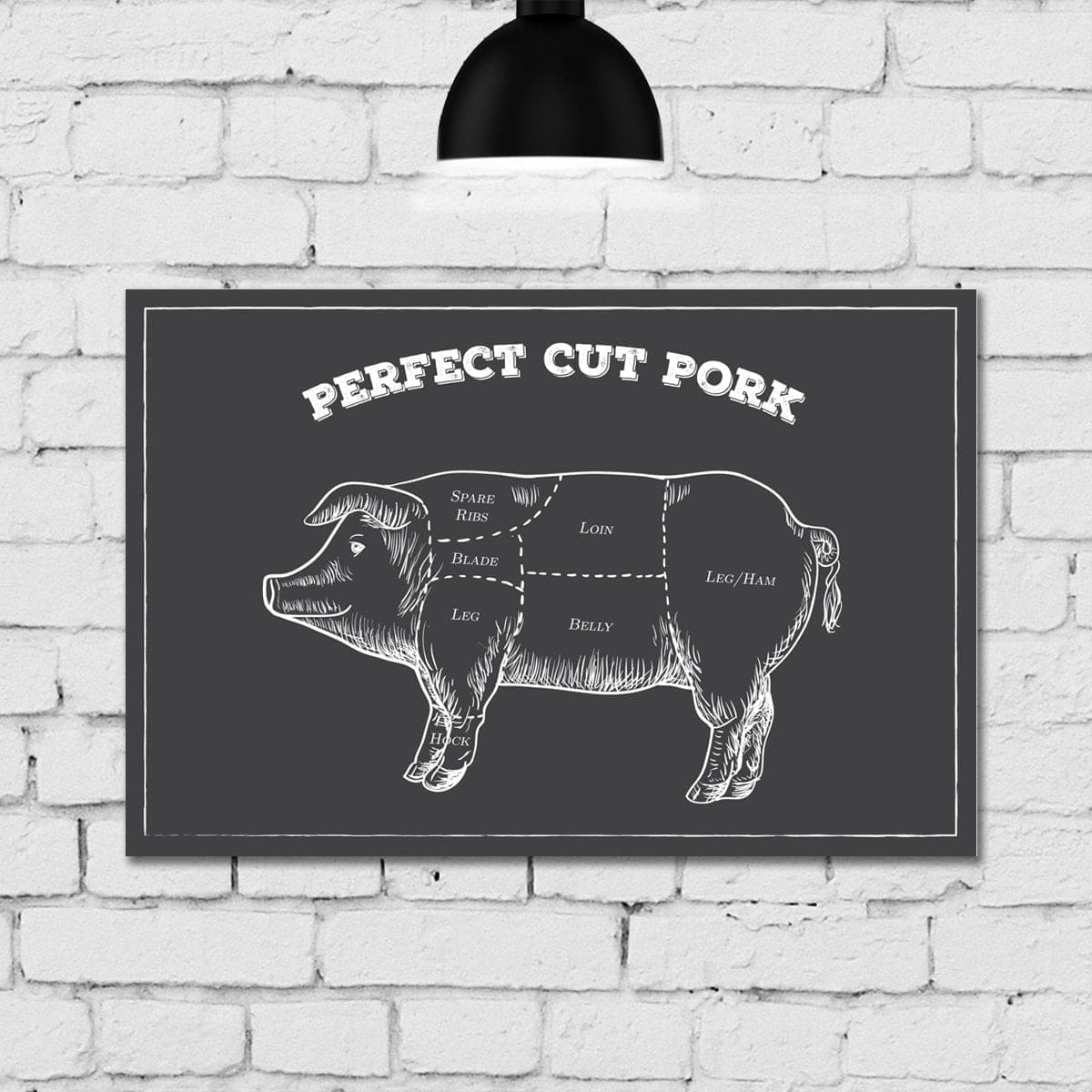 Placa Decorativa MDF Churrasco Cortes de Porco