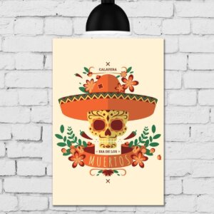 Placa Decorativa MDF Caveira Mexicana