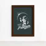 Quadro Espaço Astronauta Moldura Marrom 22x32cm