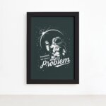 Quadro Espaço Astronauta Moldura Preta 22x32cm