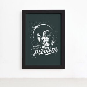 Quadro Espaço Astronauta Moldura Preta 22x32cm,Quadro Espaço Astronauta Moldura Preta 22x32cm