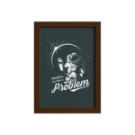 Quadro Espaço Astronauta Moldura Marrom 33x43cm