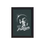 Quadro Espaço Astronauta Moldura Preta 33x43cm