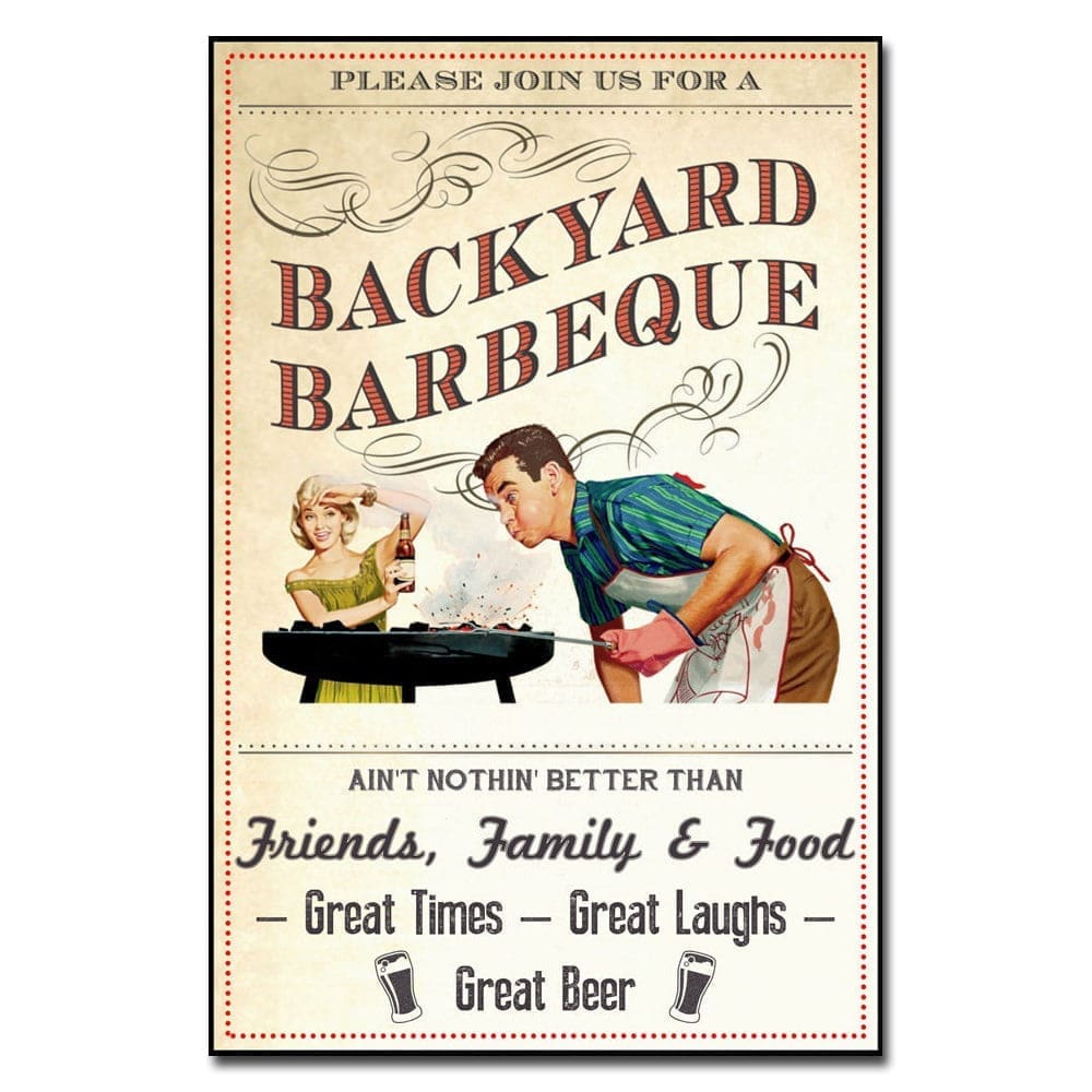 Placa Decorativa MDF Vintage Barbecue