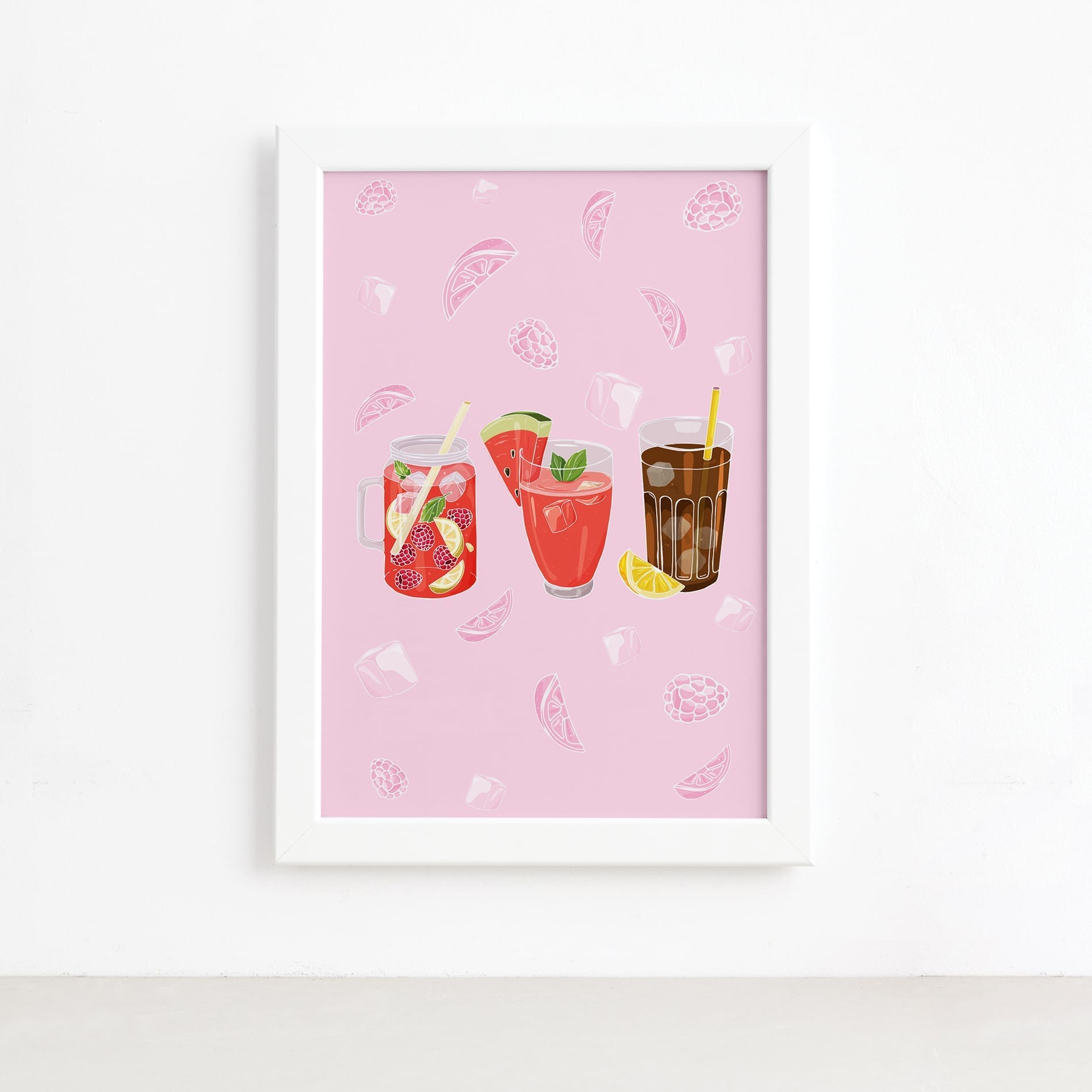 Quadro Cozinha Bebidas Refrescantes Moldura Branca 22x32cm,Quadro Cozinha Bebidas Refrescantes Moldura Branca 22x32cm