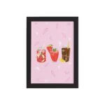 Quadro Cozinha Bebidas Refrescantes Moldura Preta 33x43cm