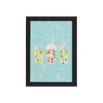 Quadro para Cozinha Bebidas Tropicais Moldura Preta 33x43cm