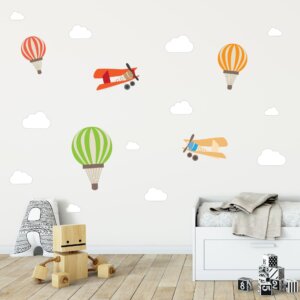 Adesivo de Parede Balões e Aviões para Quarto de Bebê Cobre 2m²,Adesivo de Parede Balões e Aviões para Quarto de Bebê Cobre 2m²,Adesivo de Parede Balões e Aviões para Quarto de Bebê Cobre 2m²
