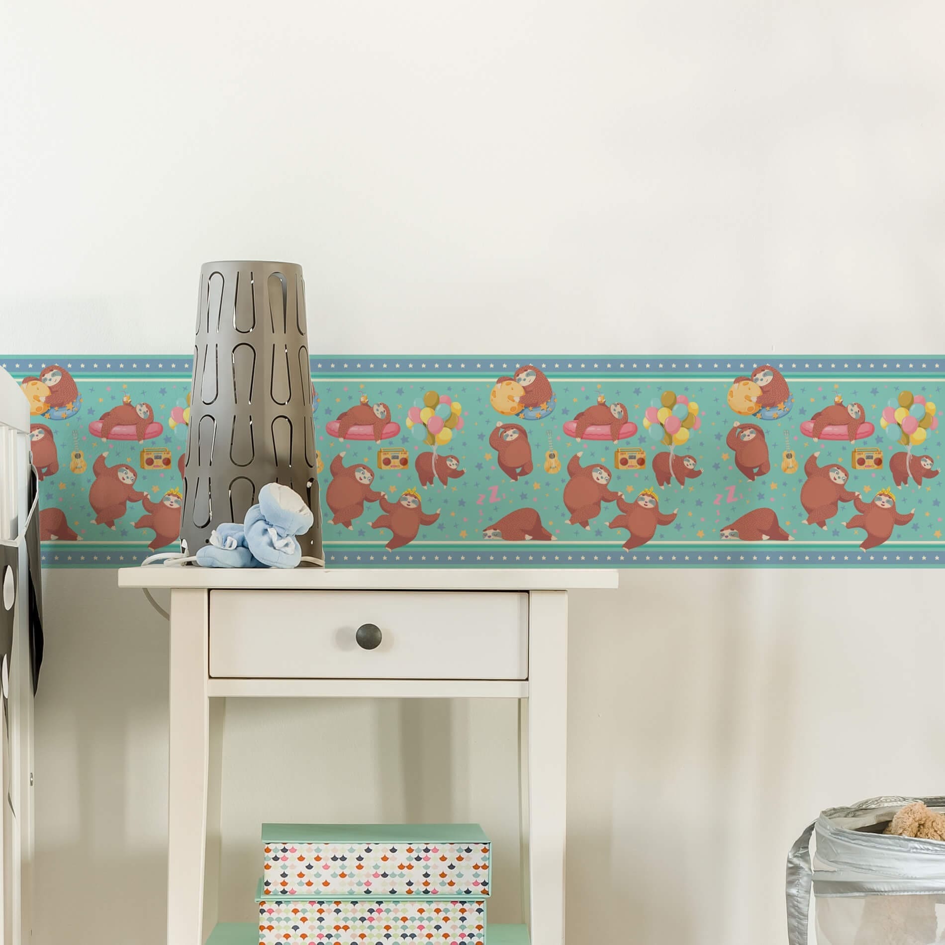 Faixa Decorativa de Parede Infantil Bicho Preguiça 15cmx3m